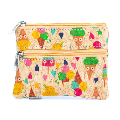 Eco-Friendly Cork Coin Purse with Dual Zippers BAGP-332(5units)