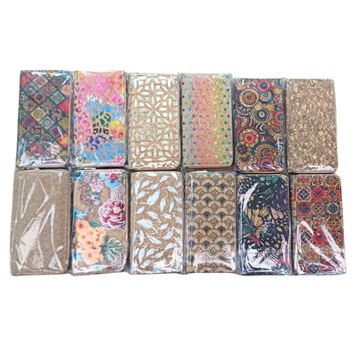 Natural cork with flower pattern zipper women wallet BAGD-589（12units）