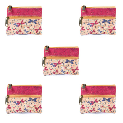 Double Zipper Cork Coin Purse  (5units) BAGP-266