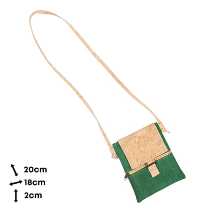 Cork Crossbody Bag - Vegan Fold-Over Messenger Bag BAGP-346