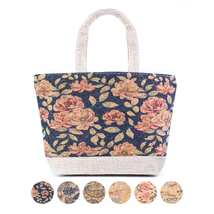 Small Cork Tote Handbag with Zipper BAG-2380