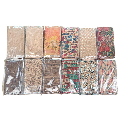 Natural cork with flower pattern zipper women wallet BAGD-589（12units）