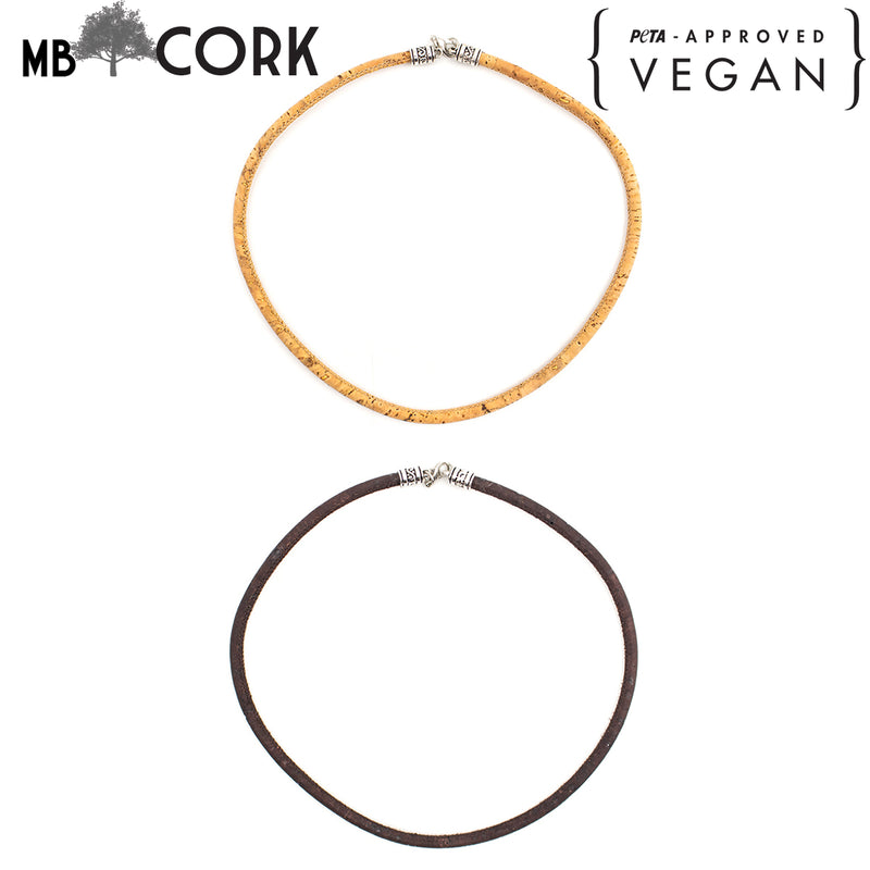 5MM round  Cork Necklace N-000-AB-10
