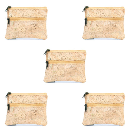 Eco-Friendly Cork Coin Purse with Dual Zippers BAGP-332(5units)