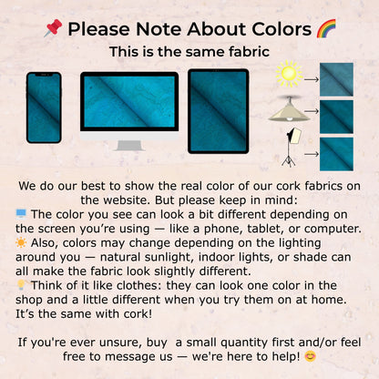 Soft cream natural cork fabric with subtle colorful speckles  COF-680