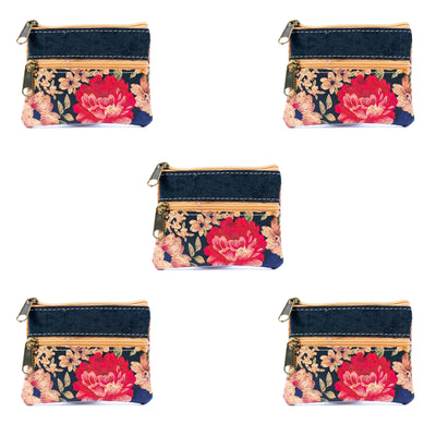 Double Zipper Cork Coin Purse  (5units) BAGP-266