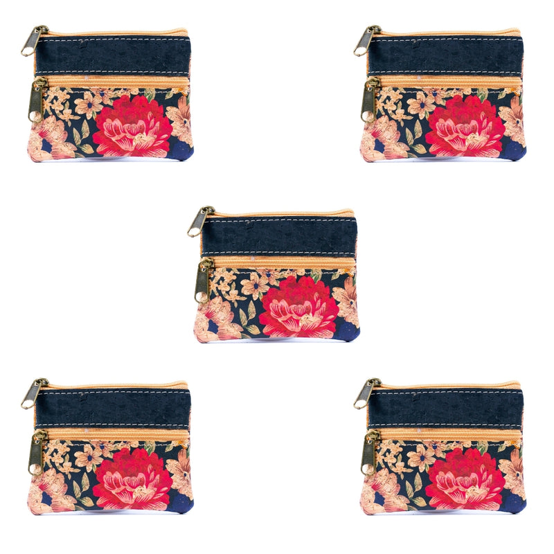 Double Zipper Cork Coin Purse  (5units) BAGP-266