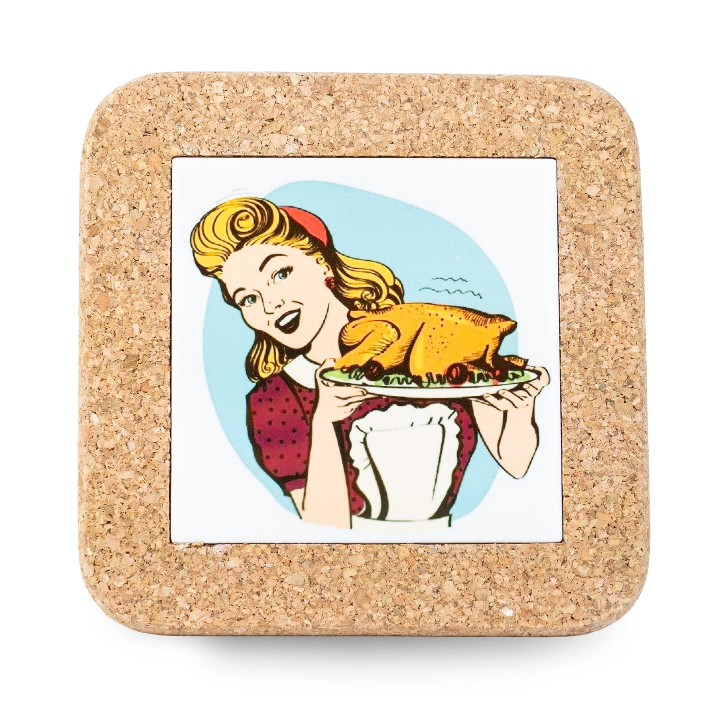 NEW STYLE Ceramic Tile Coaster on Cork Base L-1121