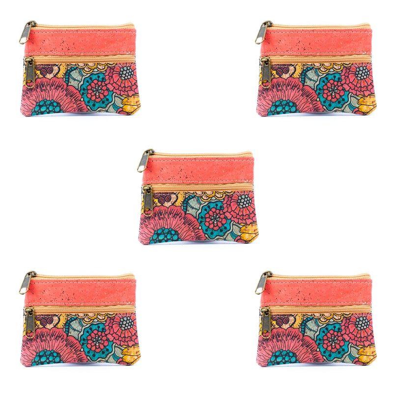 Double Zipper Cork Coin Purse  (5units) BAGP-266