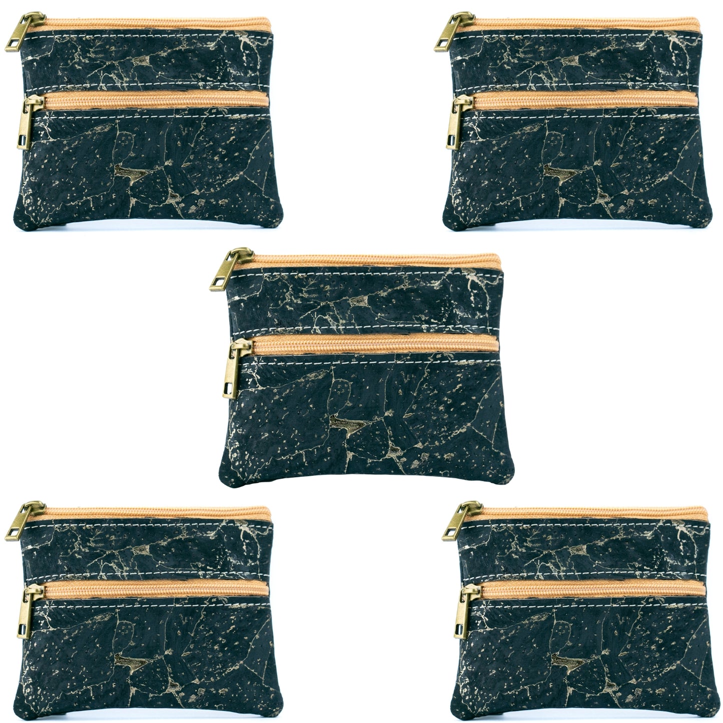 Dual Zip Cork Coin Purse BAGP-309(5units)