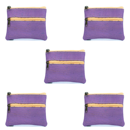 Eco-Friendly Cork Coin Purse with Dual Zippers BAGP-332(5units)