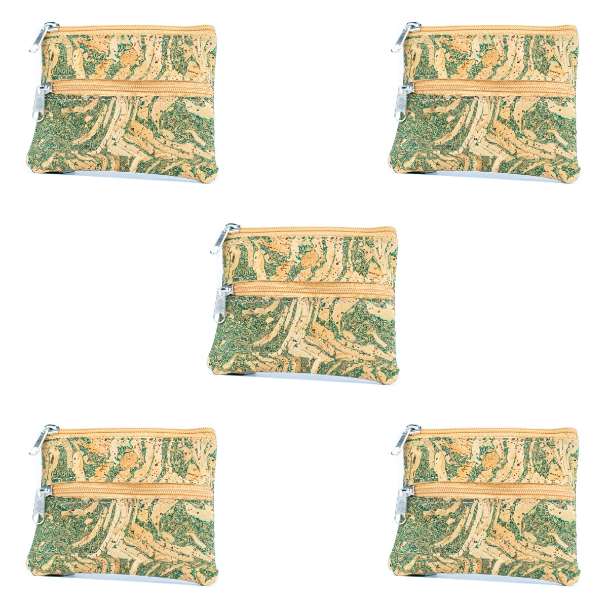 Dual Zip Cork Coin Purse BAGP-309(5units)
