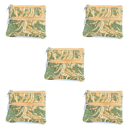 Dual Zip Cork Coin Purse BAGP-309(5units)