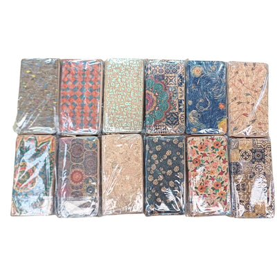 Natural cork with flower pattern zipper women wallet BAGD-589（12units）