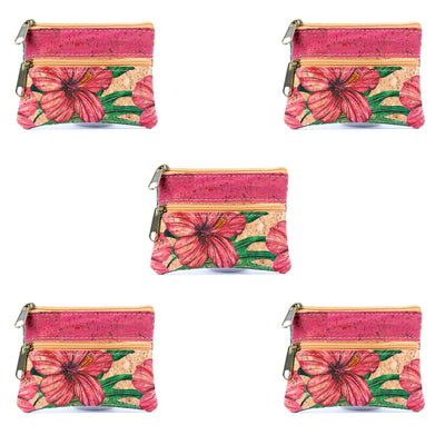 Double Zipper Cork Coin Purse  (5units) BAGP-266