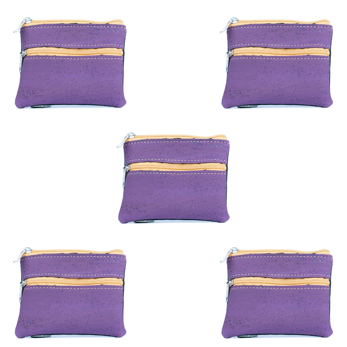 Dual Zip Cork Coin Purse BAGP-309(5units)