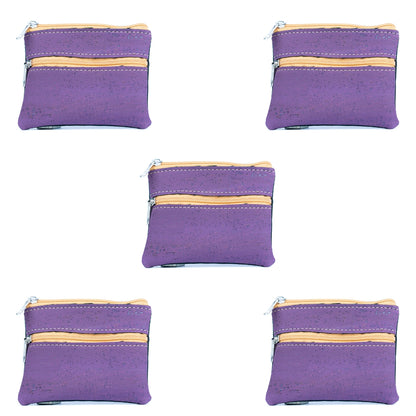 Dual Zip Cork Coin Purse BAGP-309(5units)