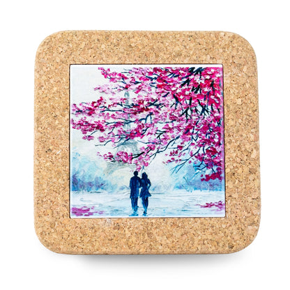 NEW STYLE Ceramic Tile Coaster on Cork Base L-1121