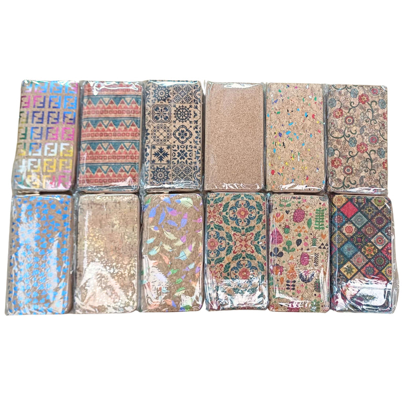 Natural cork with flower pattern zipper women wallet BAGD-589（12units）