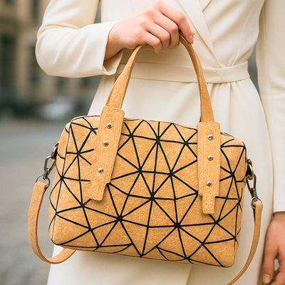 Geometric Cork Handbag for Women BAG-2062