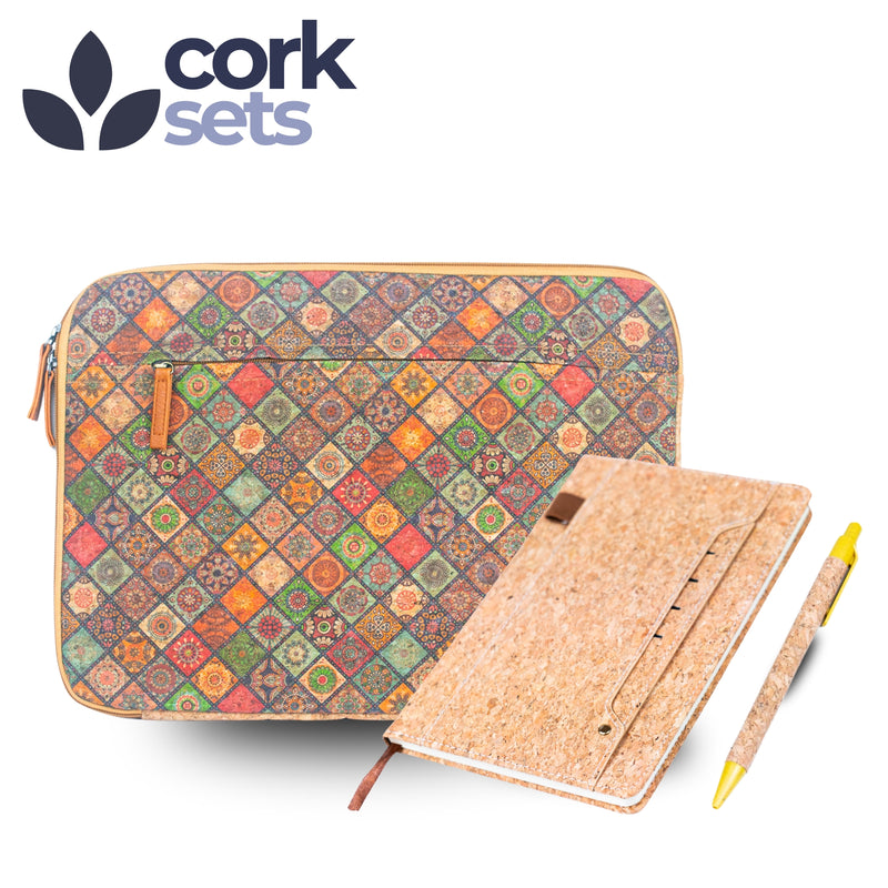 Cork Office Set – Laptop Sleeve, Notebook & Pen  SET-010