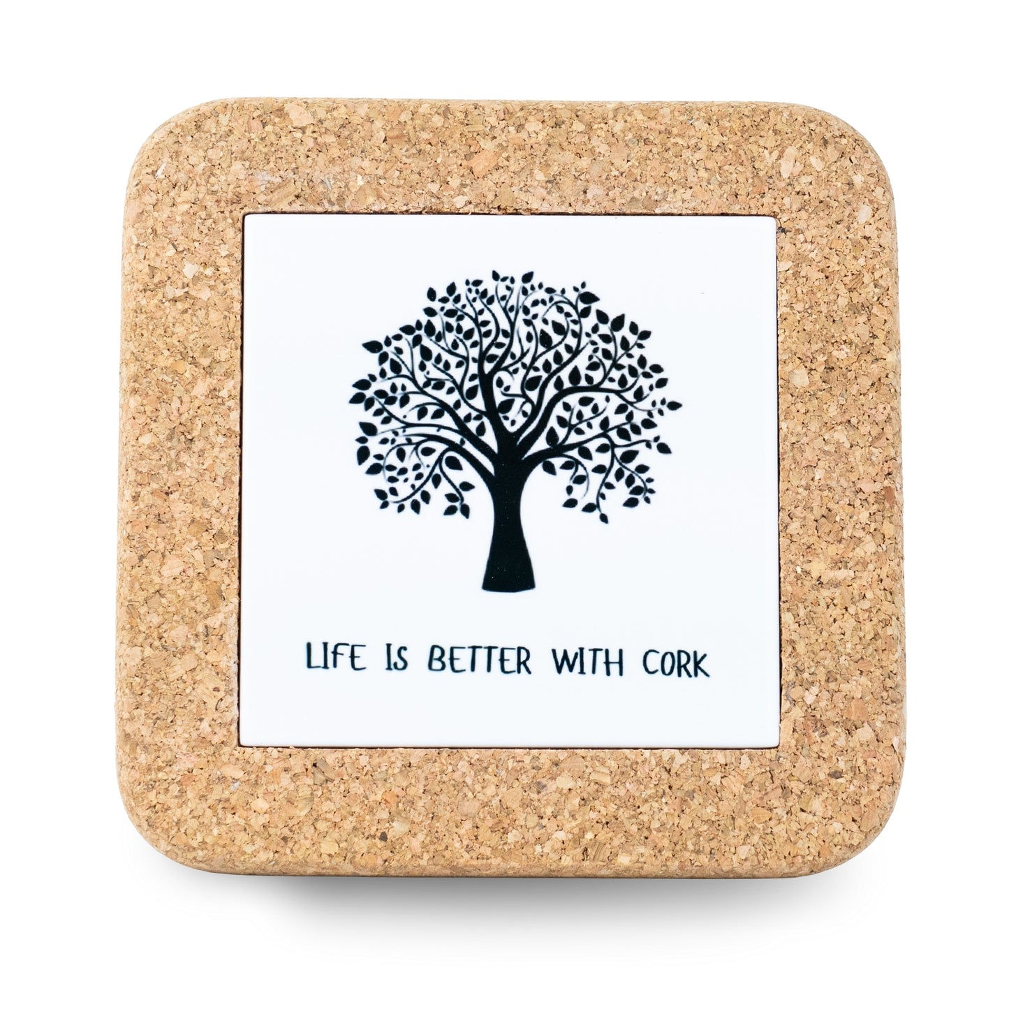 NEW STYLE Ceramic Tile Coaster on Cork Base L-1121