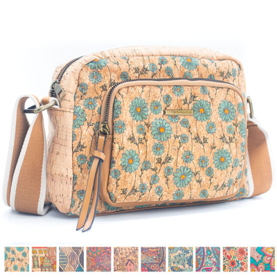 Natural Cork printed pattern women's messenger bag BAGD-375