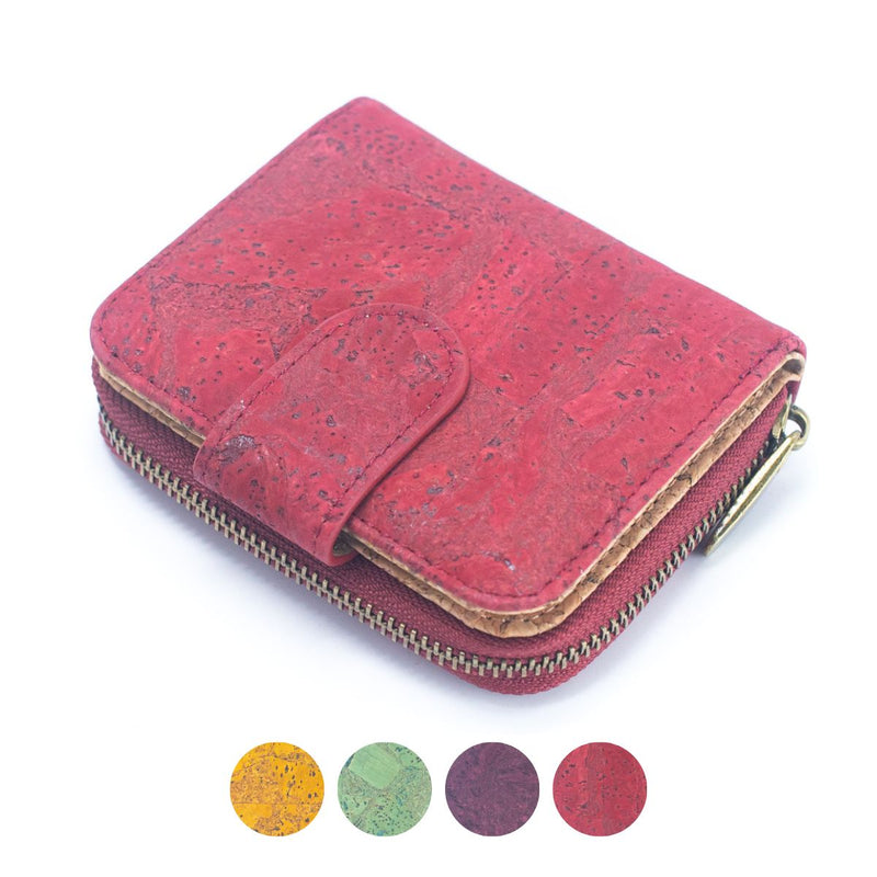 Sleek Bifold Cork Wallet with Snap Button BAG-2270-WALLET, A