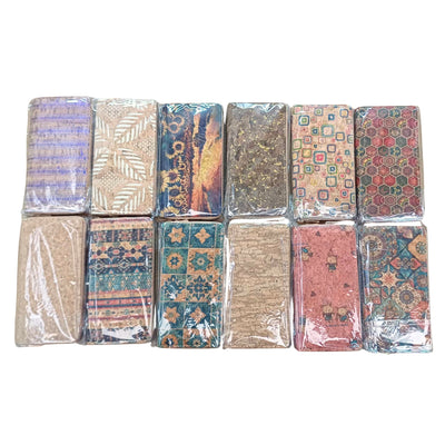 Natural cork with flower pattern zipper women wallet BAGD-589（12units）