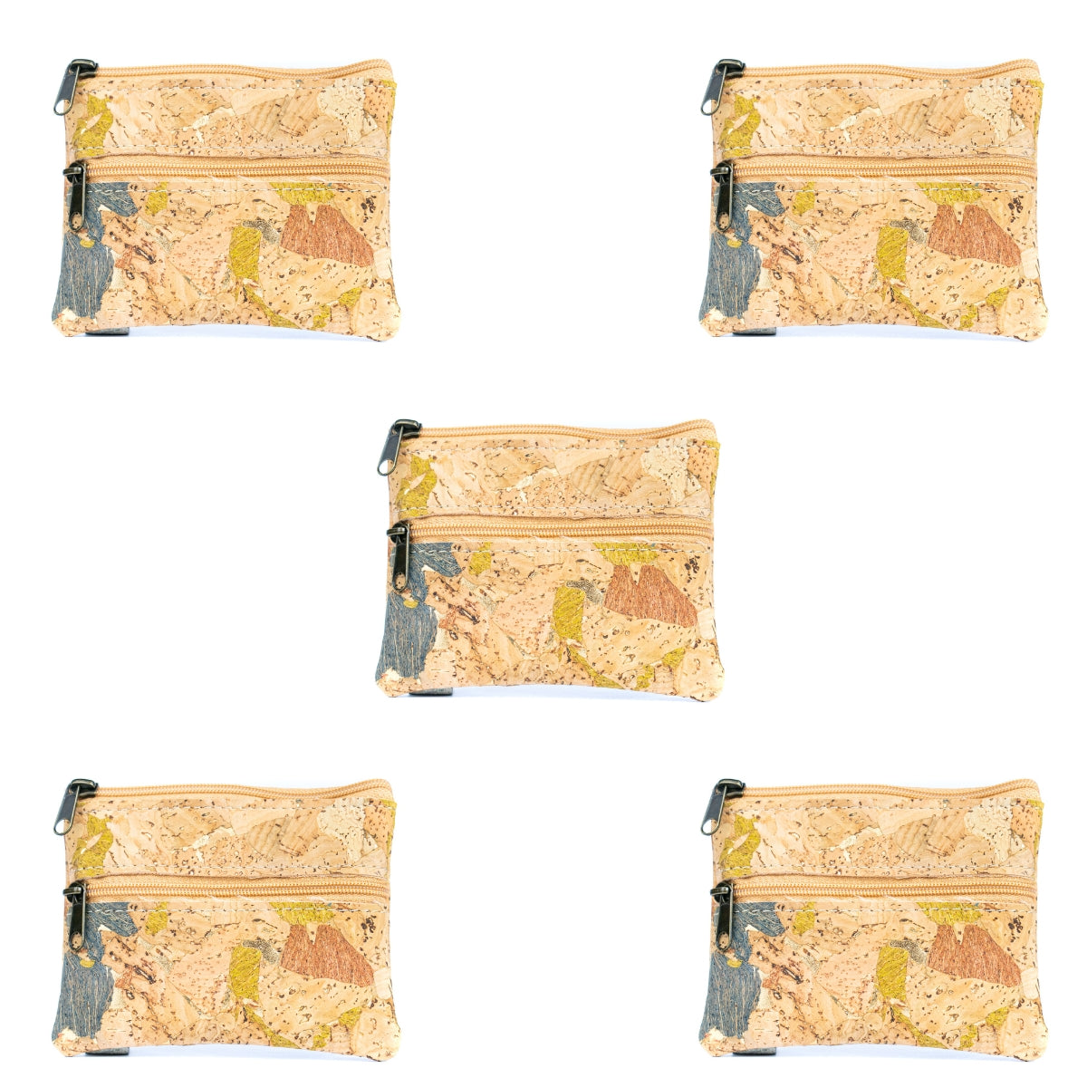 Eco-Friendly Cork Coin Purse with Dual Zippers BAGP-332(5units)