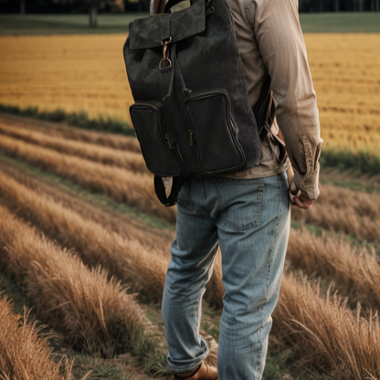 Elegant Urban Cork Men Backpack in Black and  Brown BAGP-267