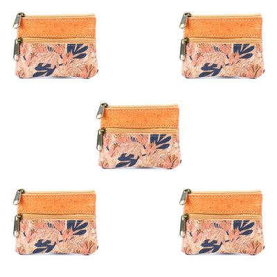 Double Zipper Cork Coin Purse  (5units) BAGP-266