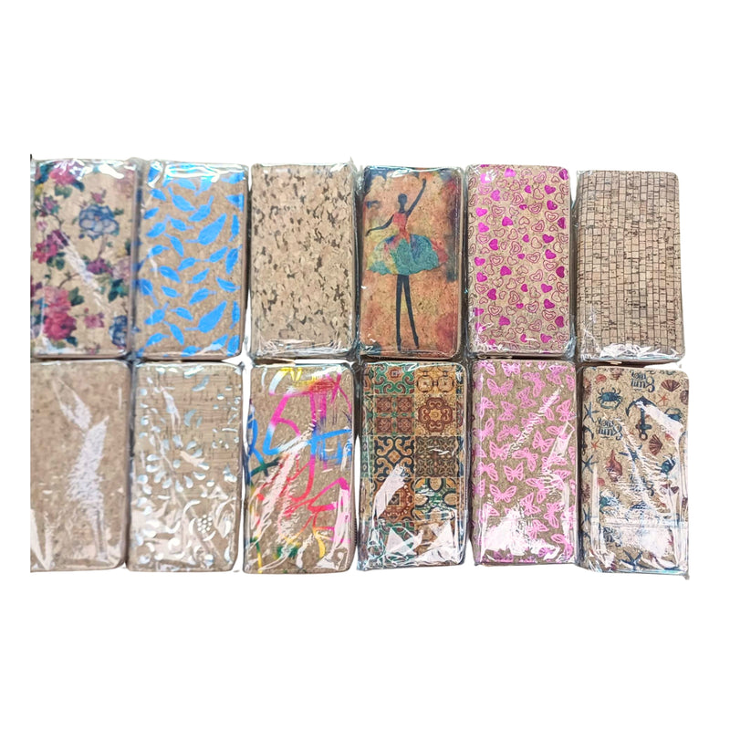 Natural cork with flower pattern zipper women wallet BAGD-589（12units）