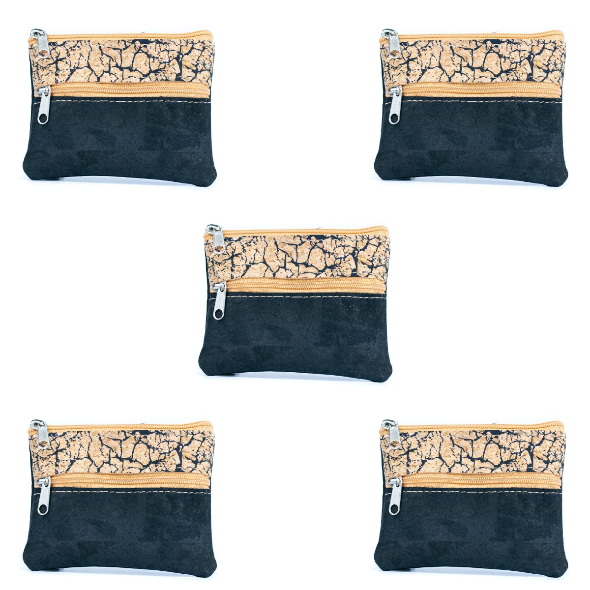 Dual Zip Cork Coin Purse BAGP-309(5units)