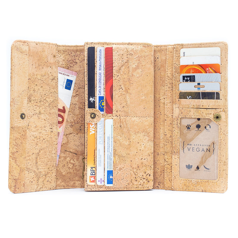 Lux cork bifold smart vegan women&