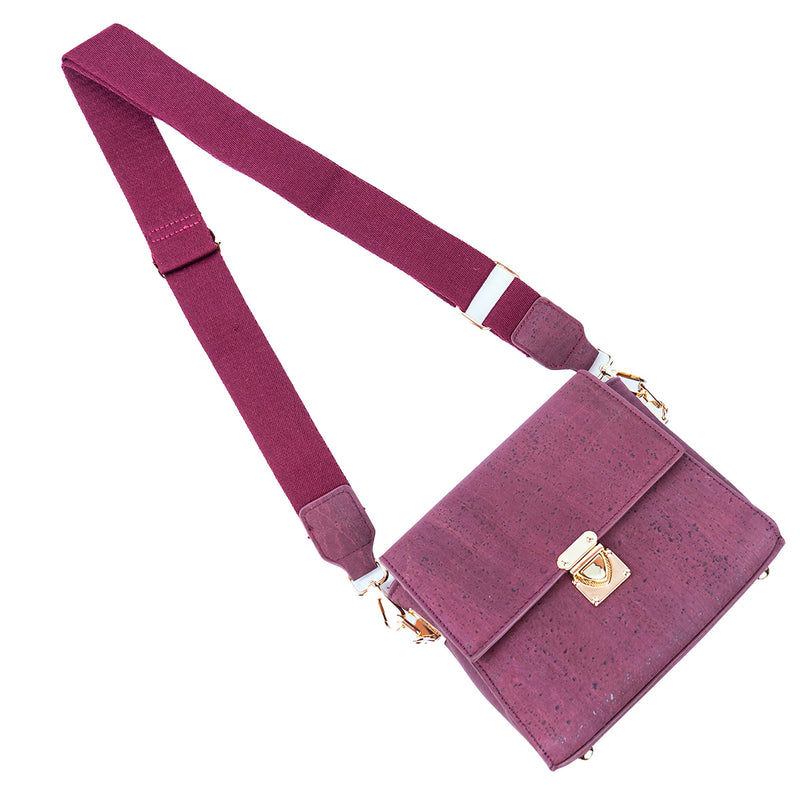 Elegant Solid Cork Crossbody Bag with Golden Lock BAG-2323