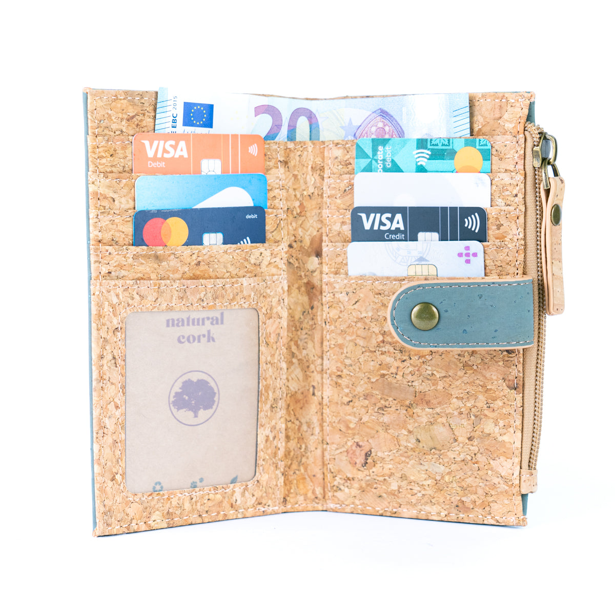 Chic Solid Color Cork Women's Wallet BAG-2350