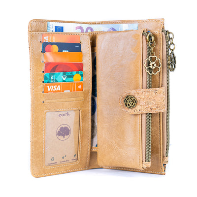 Patchwork-Stitched Cork Long Wallet – BAGD-592