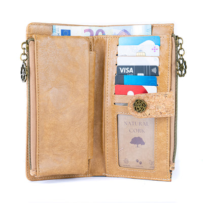 Patchwork-Stitched Cork Long Wallet – BAGD-592