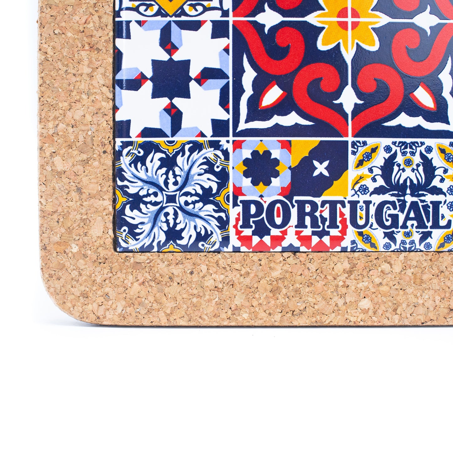 (5units)Cork with Ceramic Ethnic Portuguese Azulejo coasters- L-851