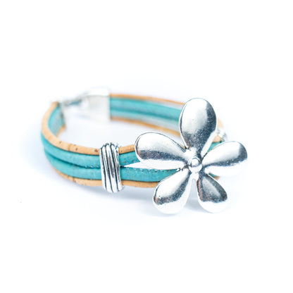 Cork jewelry cork Bracelet for women natural cork with Flower accessories handmade bracelet BR-415-MIX-5