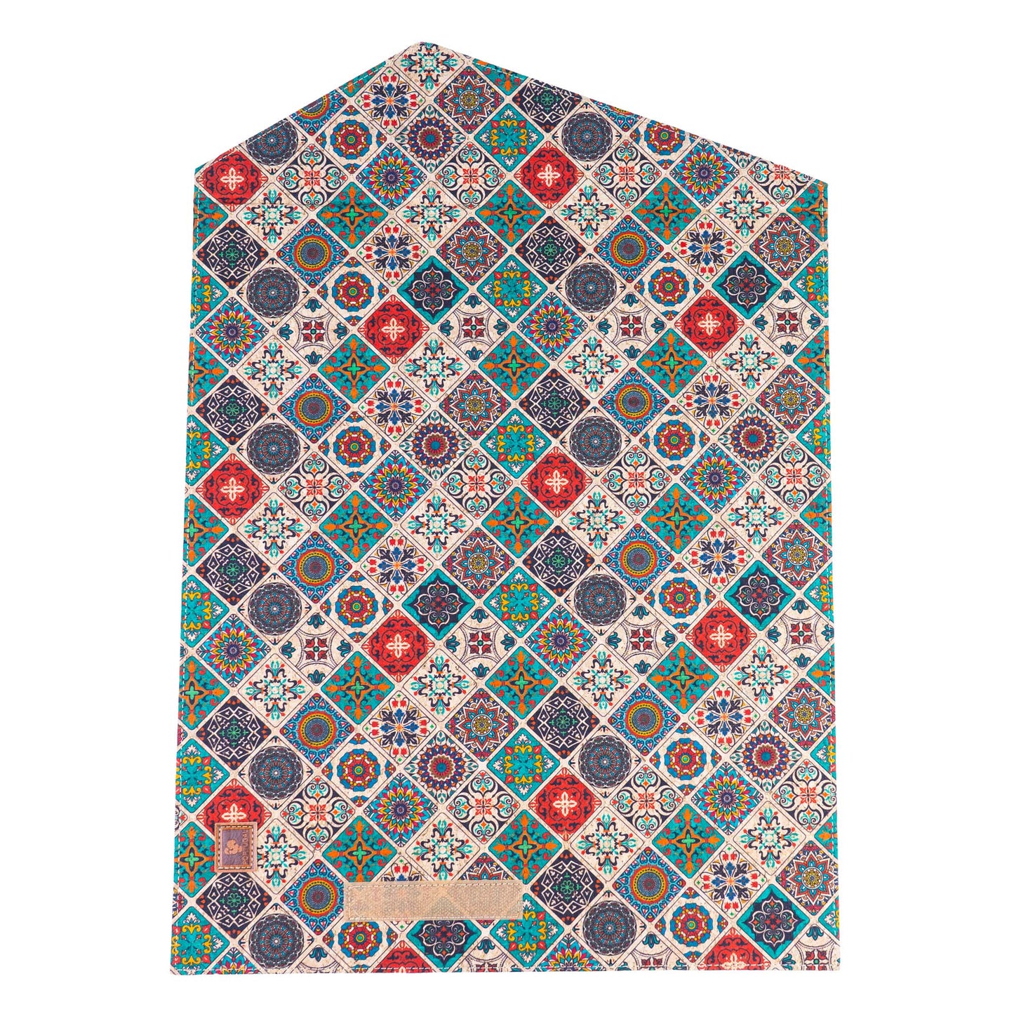 Cork Wine Gift Box | Boho Tile Print, Hexagonal Flip-Top & Cork Interior — L-1190