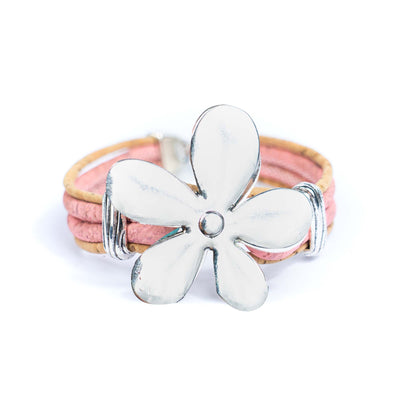 Cork jewelry cork Bracelet for women natural cork with Flower accessories handmade bracelet BR-415-MIX-5