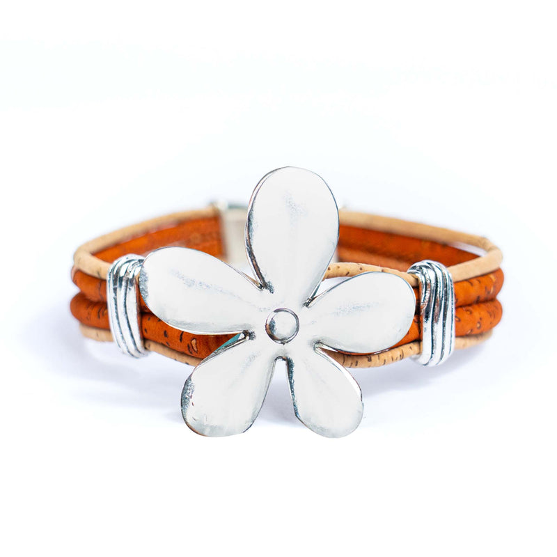 Cork jewelry cork Bracelet for women natural cork with Flower accessories handmade bracelet BR-415-MIX-5
