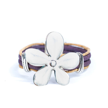 Cork jewelry cork Bracelet for women natural cork with Flower accessories handmade bracelet BR-415-MIX-5