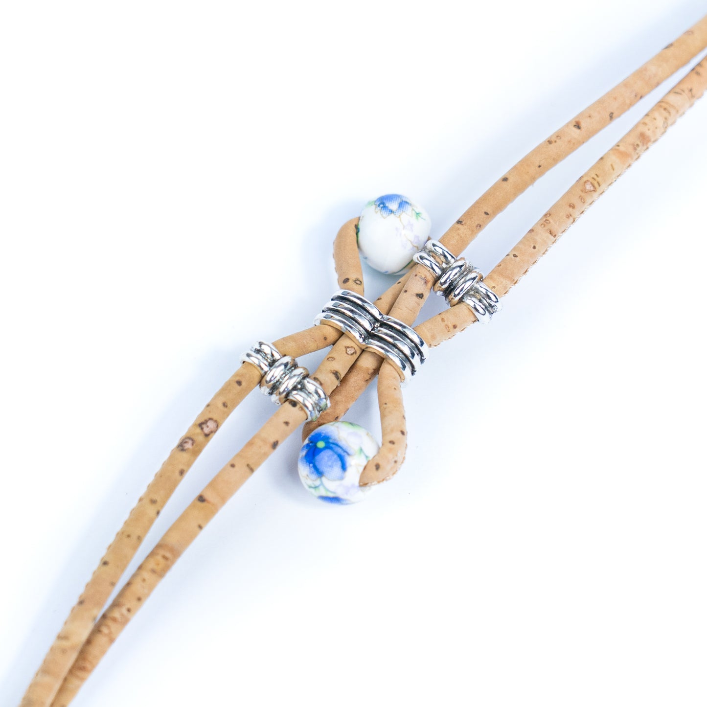 Cork jewelry cork Bracelet for women natural cork with Ceramic beads handmade bracelet BR-278-MIX-5