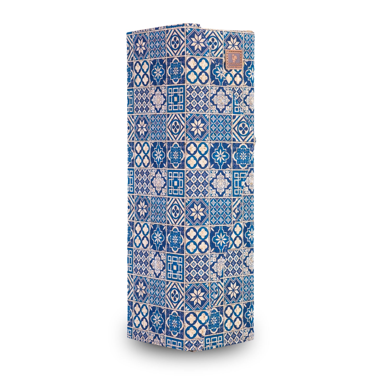 Cork Wine Gift Box | Boho Tile Print, Hexagonal Flip-Top & Cork Interior — L-1190