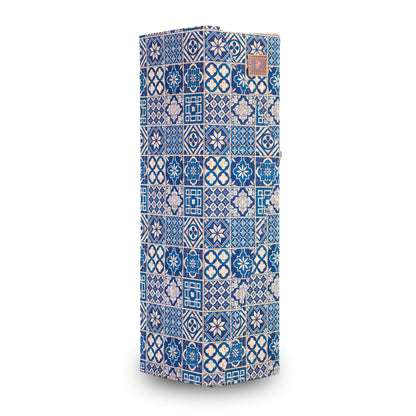 Cork Wine Gift Box | Boho Tile Print, Hexagonal Flip-Top & Cork Interior — L-1190
