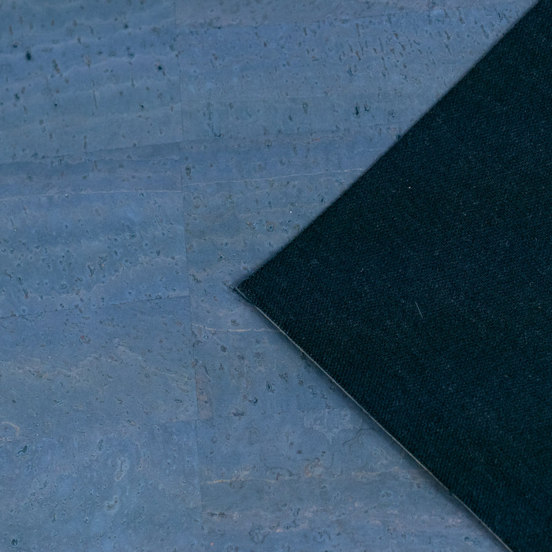 Blue Grey Natural Cork Fabric COF-676