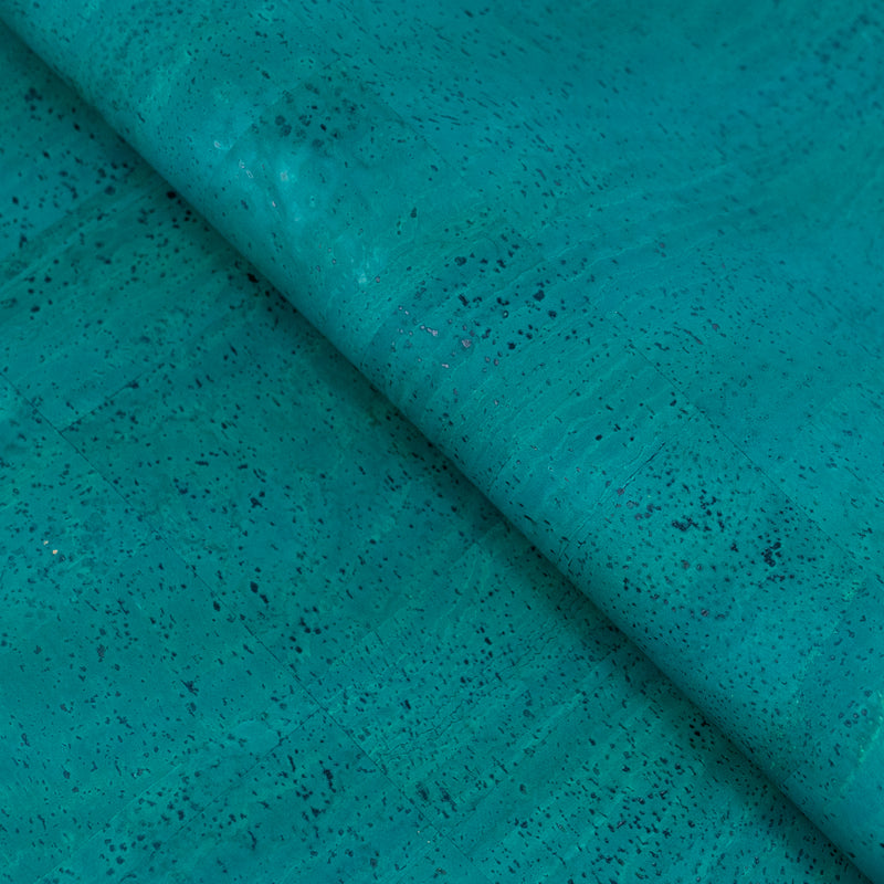 Turquoise Green Natural Cork Fabric COF-675